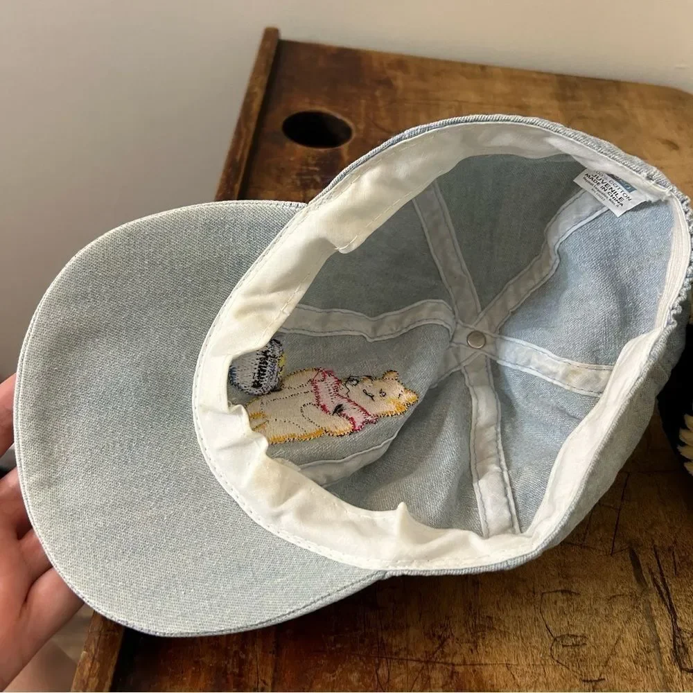 Disney Pooh Bear Rare Vintage Hat 100% Cotton looks like Acid Washed Denim Youth